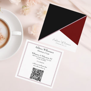  Colour Block Attorney/Lawyer Template QR Code Square Business Card