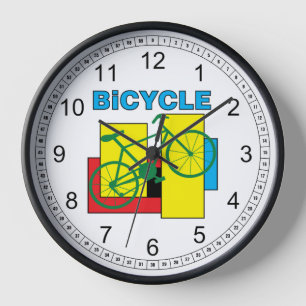 Colour Block Bike Clock