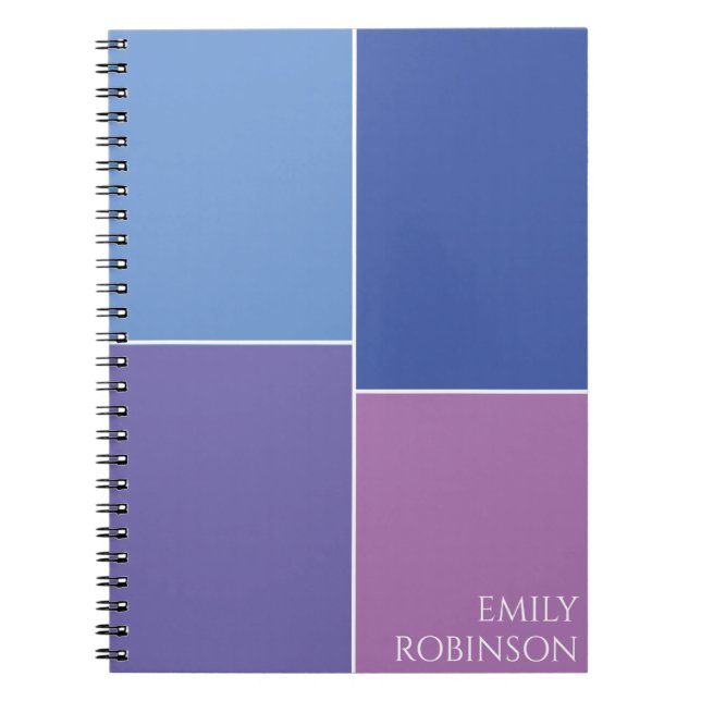 Colour Block Blue Purple Custom Notebook (Front)