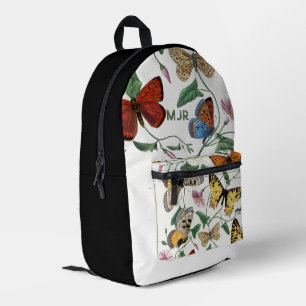 Colour block Butterflies Black Printed Backpack
