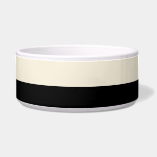 Colour Block Ceramic Food Water Bowl (Black/Egg)