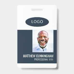 Colour Block Custom Logo Employee Name Barcode Badge