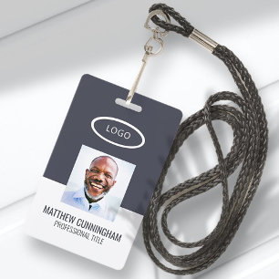 Colour Block Custom Logo Employee Name Barcode Badge