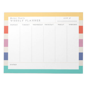 Colour Block Family Weekly Planner Notepad