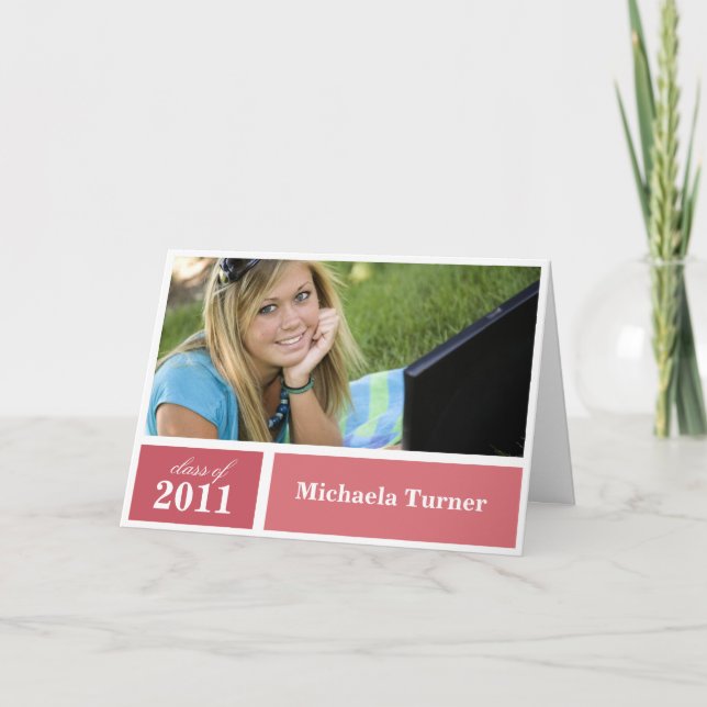 Colour Block Folded Graduation Invitations (Front)