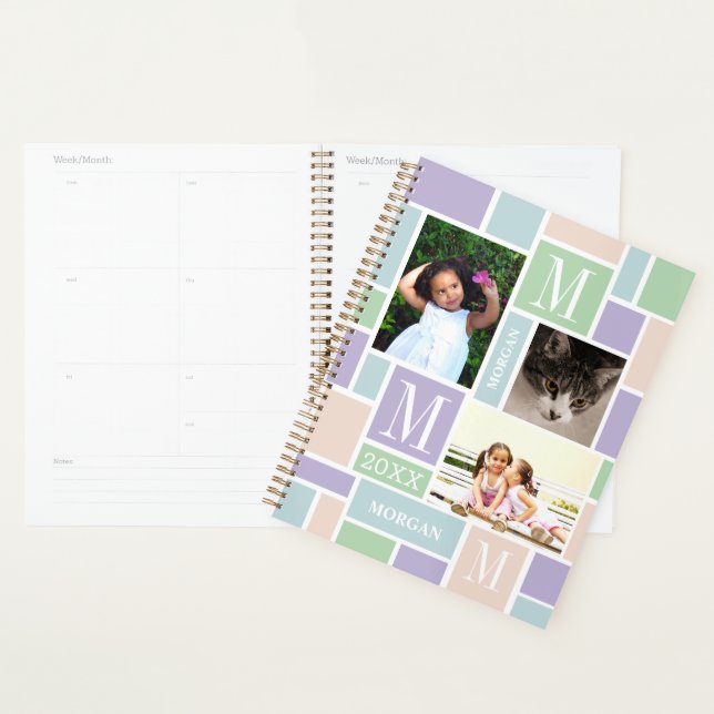 Colour Block Fun Pastels 6 Photo Chic School Planner (Display)