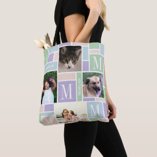 Colour Block Fun Pastels Chic Trendy 8 Photo Tote Bag