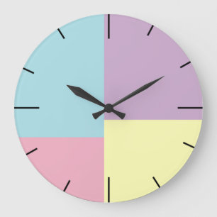 Colour block, geometric  large clock