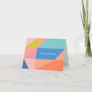 Colour Block Geometric Modern Personalized Folded Note Card