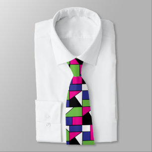 Colour Block Geometric Pattern Tie