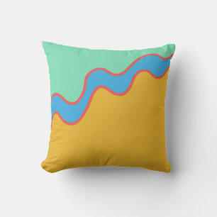 Colour Block Gold Blue Green Kids Throw Pillow