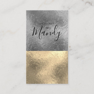 Colour Block Gold Silver Foil Business Card