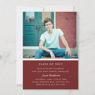 Colour Block Graduation Invite