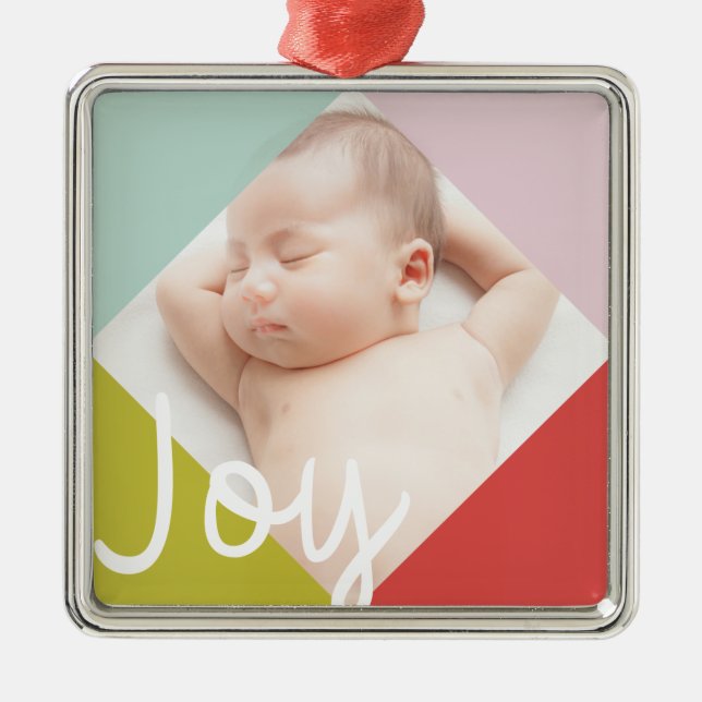 Colour Block Joy Metal Ornament (Front)