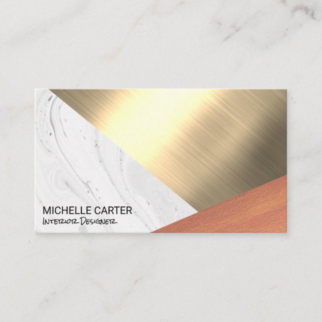 Colour Block | Metal | Wood Business Card (Front)