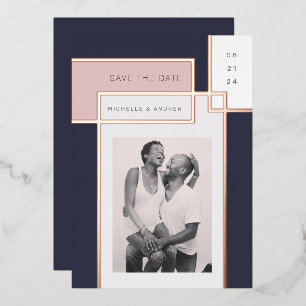 Colour Block Mid Century Modern Save The Date