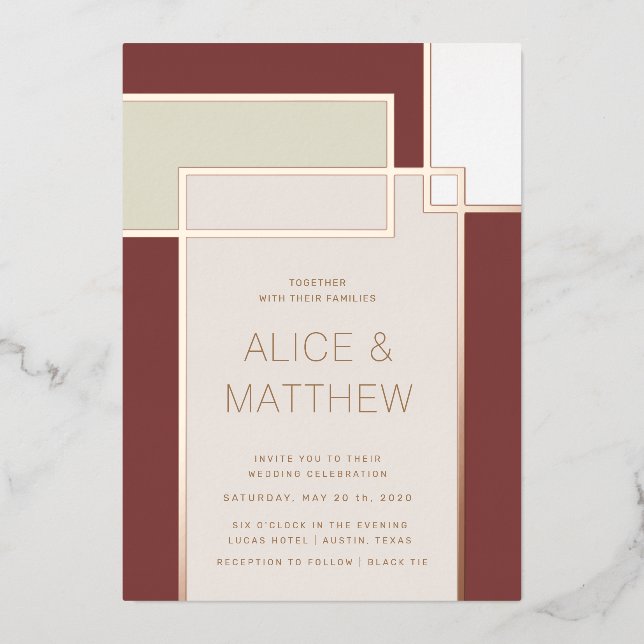 colour block mid century modern wedding (Front)