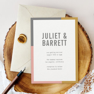 Colour Block Minimal Wedding Invitation
