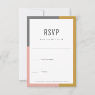 Colour Block Minimal Wedding RSVP Card