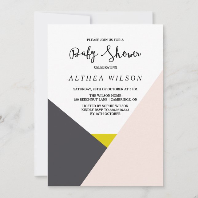 Colour Block | Modern Baby Shower Invitation (Front)
