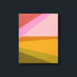 Colour Block Modern Geometric Art in Red Green  Canvas Print<br><div class="desc">A vivid and vibrant geometric graphic design of triangles and shapes in a beautiful bold colour palette of pinks,  yellows,  and greens.</div>