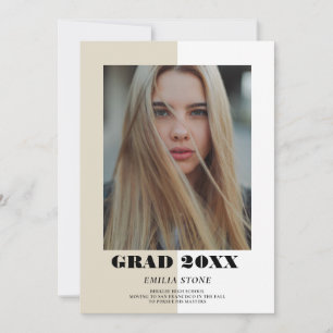 Colour Block Modern Graduation Announcement