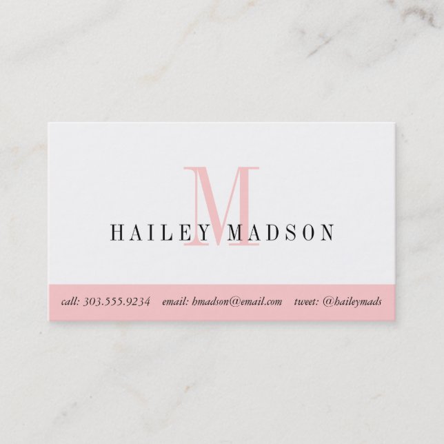 Colour Block Monogram Business Card (Front)