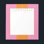 Colour Block Personalized Script Name Notepad<br><div class="desc">PreppyPrint.com - Add your personalized touch to this notepad. Click "personalize" then "customize" to change the font colour and size to adjust for the right look for your name. Transfer this design onto the products of your choice too! Please visit my designer store,  PreppyPrint.com,  for coordinating items.</div>