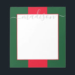 Colour Block Personalized Script Name Notepad<br><div class="desc">PreppyPrint.com - Add your personalized touch to this notepad. Click "personalize" then "customize" to change the font colour and size to adjust for the right look for your name. Transfer this design onto the products of your choice too! Please visit my designer store, PreppyPrint.com, for coordinating items.</div>