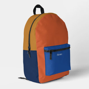 Colour Block Personalized with Name Printed Backpack