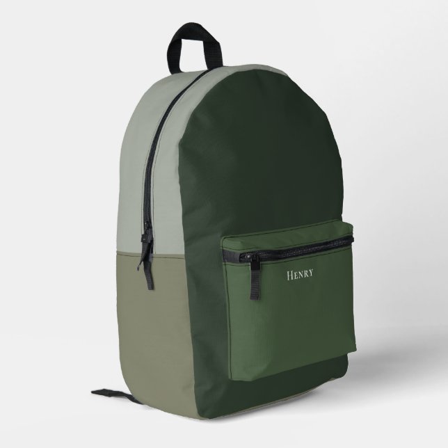 Colour Block Personalized with Name Printed Backpack (Back Corner Left)