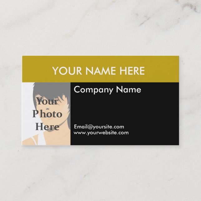 Colour Block Photo Business Card (Front)