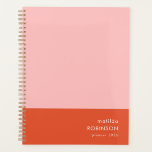 Colour Block Pink and Red Modern Feminine 2026 Planner