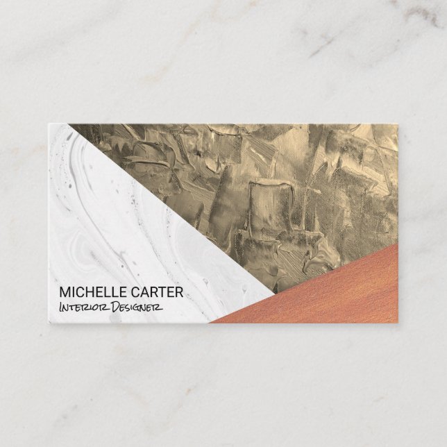 Colour Block | Textures| Interior Designer Business Card (Front)