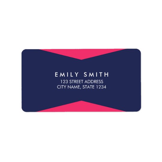 Colour Block Vibrant Pink Blue Modern Address