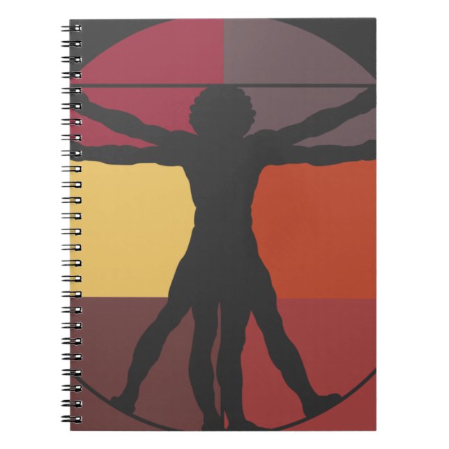 Colour Block Vitruvian Man Notebook (Front)