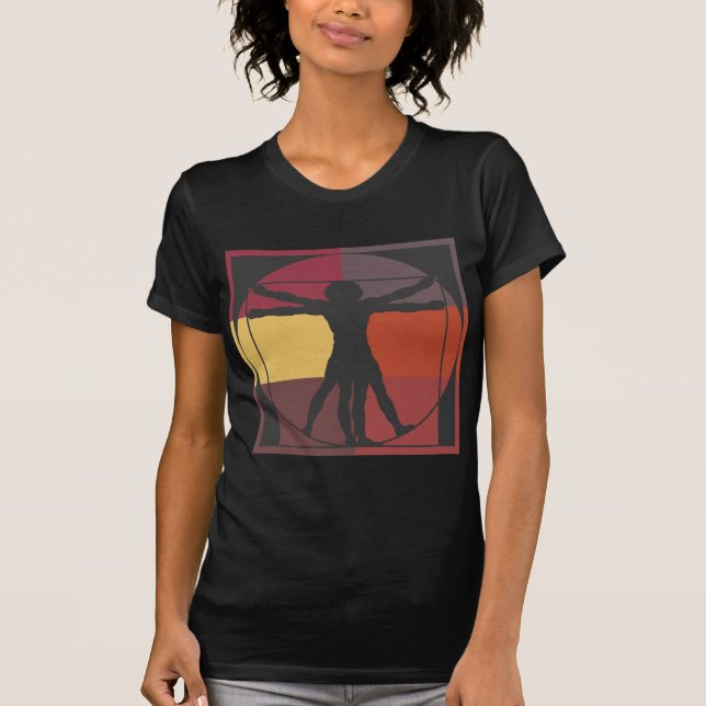 Colour Block Vitruvian Man T-Shirt (Front)