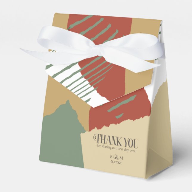 Colour Block Wedding Autumn ID740 Favor Box (Front Side)