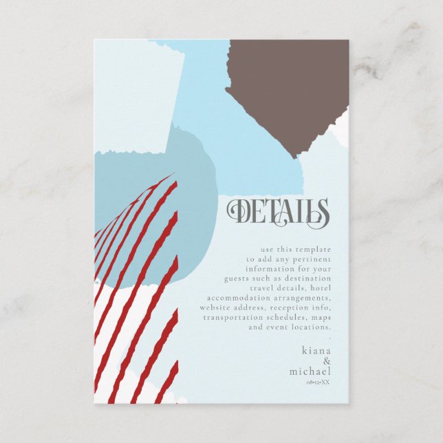 Colour Block Wedding Details Winter ID740 Enclosure Card (Front)
