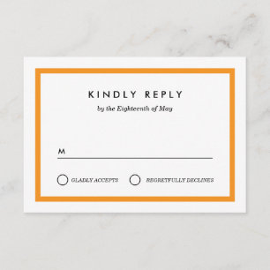 Colour block Wedding RSVP Card