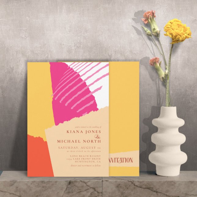 Colour Block Wedding Summer ID740 Invitation (Creator Uploaded)