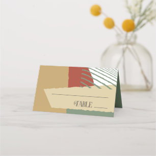 Colour Block Wedding Table Autumn ID740 Place Card