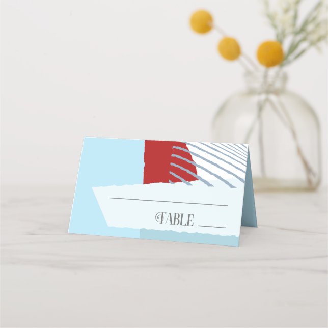 Colour Block Wedding Table Winter ID740 Place Card (Front)