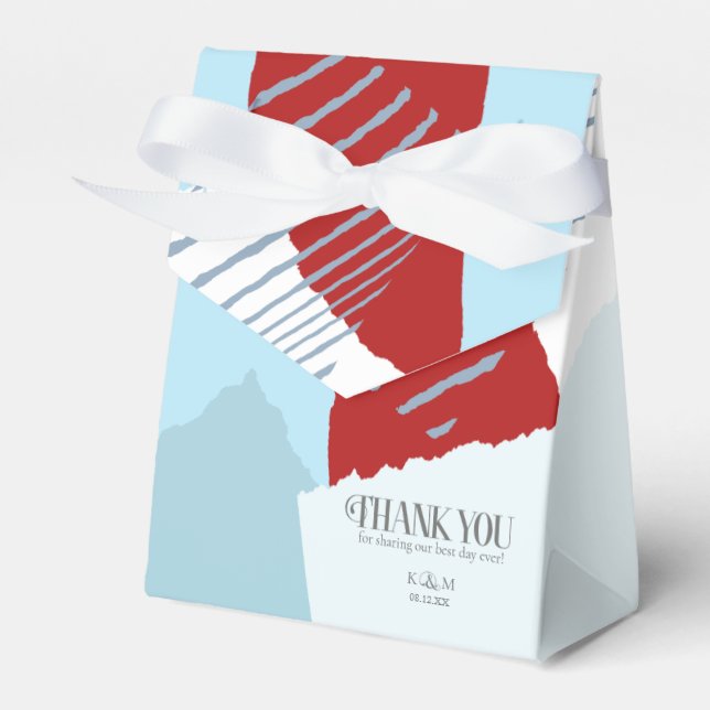 Colour Block Wedding Winter ID740 Favor Box (Front Side)