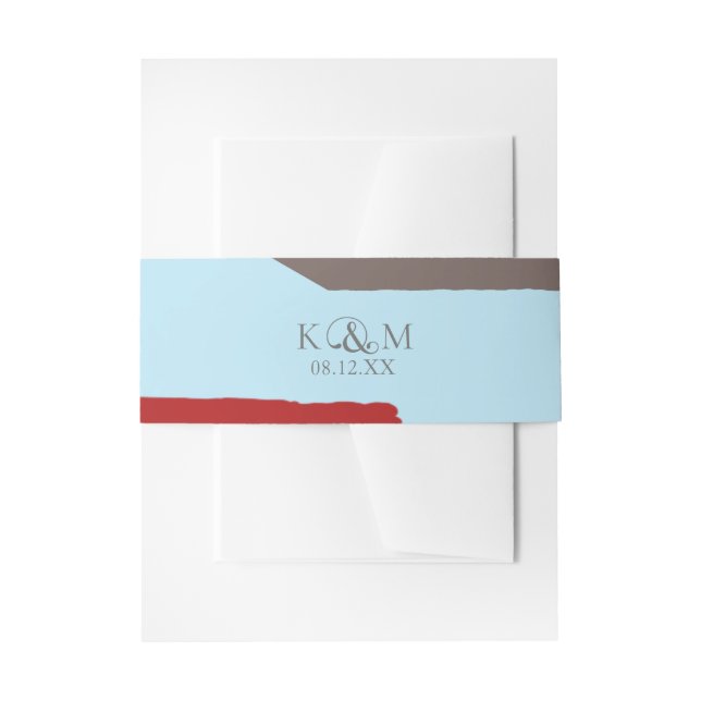 Colour Block Wedding Winter ID740 Invitation Belly Band (Front Example)