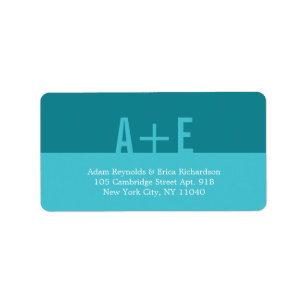 Colour Blocks Address Labels (Turquoise)