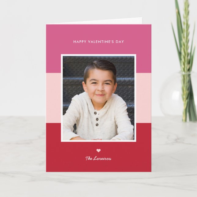 Colour Blocks Editable Colour Valentine's Day Card (Front)