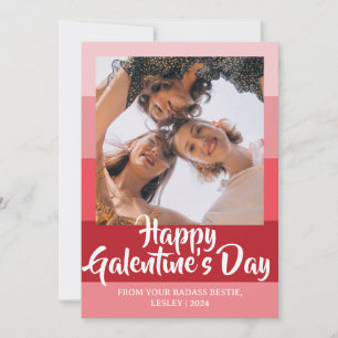 Colour Blocks Heart Happy Galentines day bestie Holiday Card