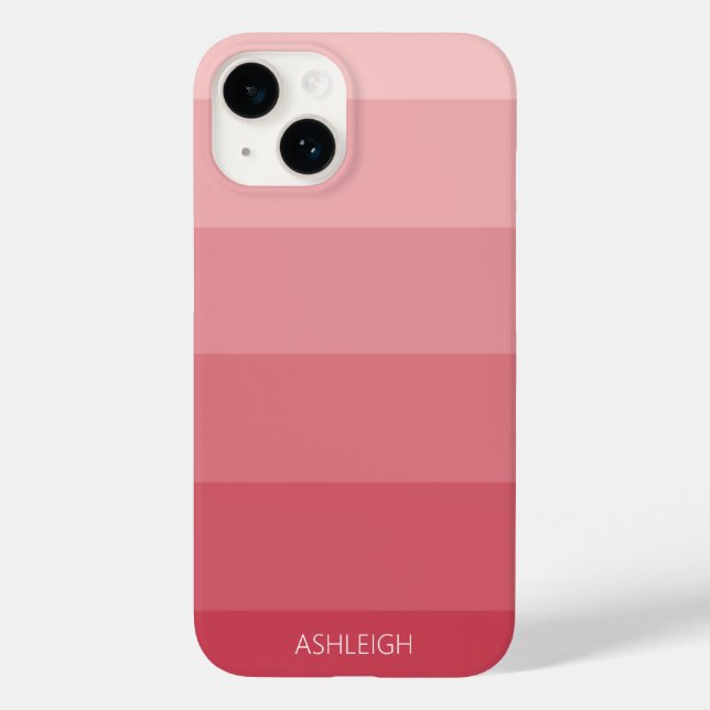 Colour Blocks Magenta Pink with Name I phone case (Back)