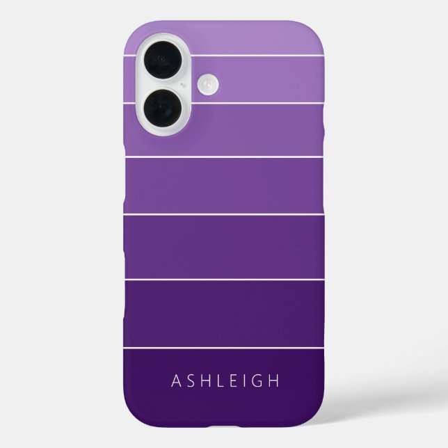 Colour Blocks Magenta Purple Monochromatic Name Case-Mate iPhone Case (Back)